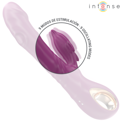 INTENSE - HALLE VIBRADOR MULTIFUNCIÓN CON LENGUA ESTIMULADORA EN FORMA DE DELFÍN MORADO