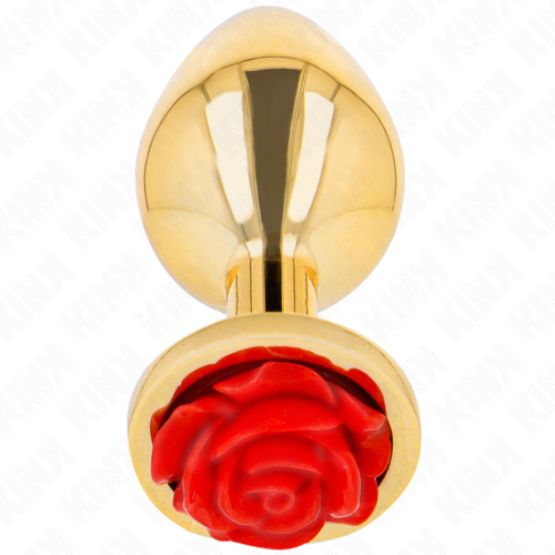 KINK - PLUG ANAL DORADO ROSA ROJA TALLA S