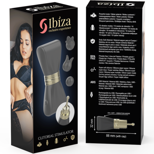 IBIZA - SET ESTIMULADOR CLITORIS LAZO CON 3 CABEZALES