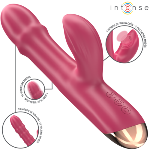 INTENSE - CHLOE VIBRADOR MULTIFUNCIÓN 3 EN 1 ROJO