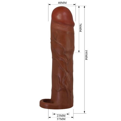 PRETTY LOVE - GERD FUNDA PARA PENE CON EXTENSIÓN DE 7.6 CM MULATO