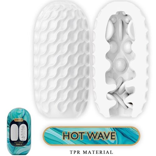 PRETTY LOVE - HOT WAVE MASTURBADOR MASCULINO SILICONA BLANCO