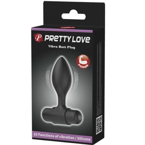 PRETTY LOVE - VIBRA BUTT PLUG ANAL 10 VIBRACIONES NEGRO