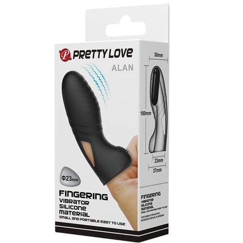 PRETTY LOVE - ALAN VIBRADOR DE DEDO SILICONA NEGRO