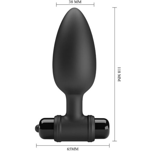 PRETTY LOVE - VIBRA BUTT PLUG 2 PLUG ANAL 10 VIBRACIONES NEGRO