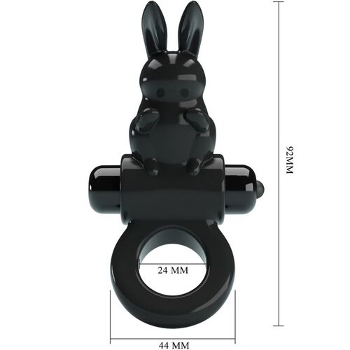 PRETTY LOVE - EXCITING RING ANILLO VIBRADOR RABBIT 10 VIBRACIONES NEGRO