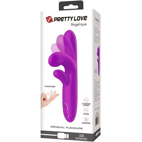 PRETTY LOVE - ANGELIQUE VIBRADOR MULTIFUNCIÓN + ESTIMULADOR DE CLÍTORIS MORADO