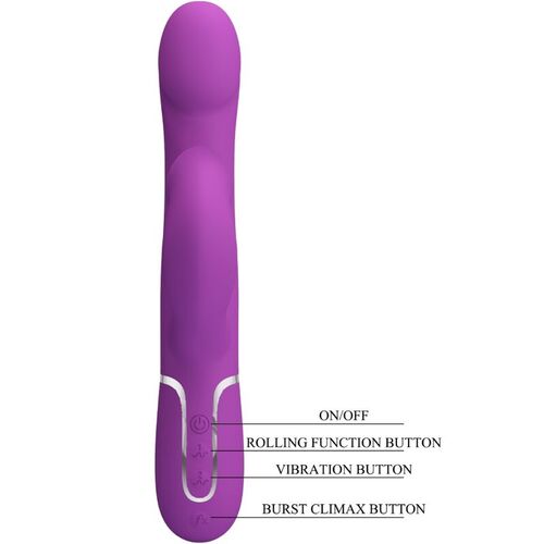 PRETTY LOVE - VIBRADOR & ESTIMULADOR MULTIFUNCIÓN 4 EN 1 MORADO