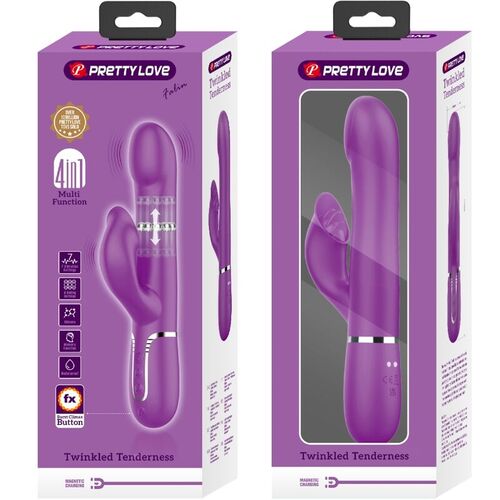 PRETTY LOVE - VIBRADOR & ESTIMULADOR MULTIFUNCIÓN 4 EN 1 MORADO