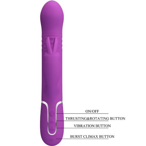 PRETTY LOVE - COALE VIBRADOR RABBIT MULTIFUNCIÓN 4 EN 1 MORADO