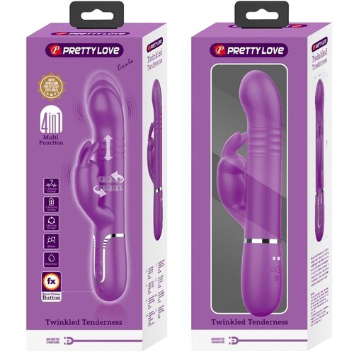 PRETTY LOVE - COALE VIBRADOR RABBIT MULTIFUNCIÓN 4 EN 1 MORADO