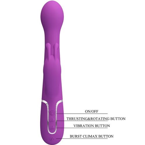 PRETTY LOVE - DEJON VIBRADOR RABBIT MULTIFUNCIÓN 3 EN 1 MORADO