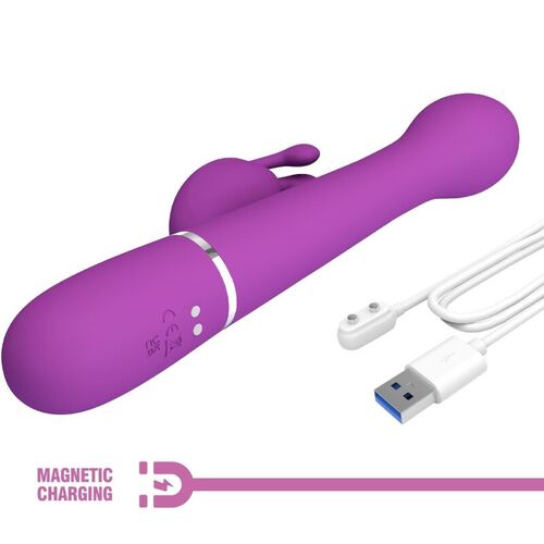 PRETTY LOVE - DEJON VIBRADOR RABBIT MULTIFUNCIÓN 3 EN 1 MORADO