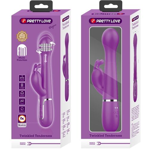 PRETTY LOVE - DEJON VIBRADOR RABBIT MULTIFUNCIÓN 3 EN 1 MORADO