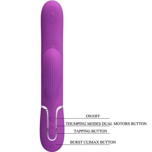 PRETTY LOVE - PERLITA VIBRADOR RABBIT MULTIFUNCIÓN 3 EN 1 MORADO