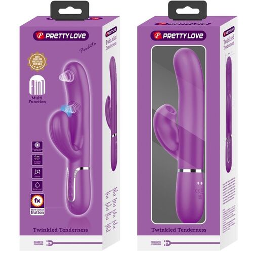 PRETTY LOVE - PERLITA VIBRADOR RABBIT MULTIFUNCIÓN 3 EN 1 MORADO