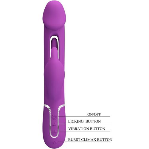 PRETTY LOVE - KAMPAS VIBRADOR RABBIT MULTIFUNCIÓN 3 EN 1 MORADO