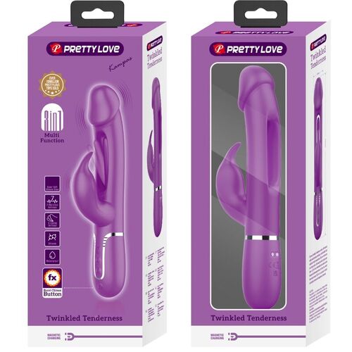 PRETTY LOVE - KAMPAS VIBRADOR RABBIT MULTIFUNCIÓN 3 EN 1 MORADO