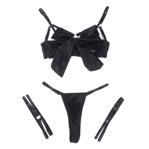 SUBBLIME - 955199 SET SUJETADOR CON LAZO NEGRO AJUSTABLE S/M