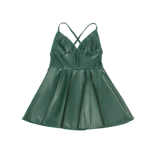 SUBBLIME - 955434 VESTIDO CON TIRANTES DE CUERO VERDE S/M