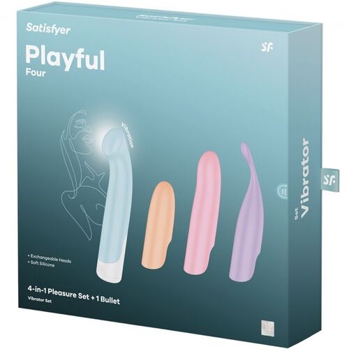 SATISFYER - PLAYFUL FOUR SET VIBRADORES 4 EN 1 + POWER BULLET