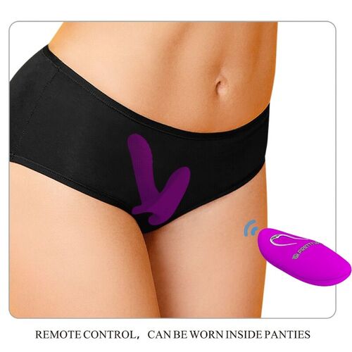 PRETTY LOVE - MASAJEADOR & VIBRADOR 12 VIBRACIONES CONTROL REMOTO MORADO