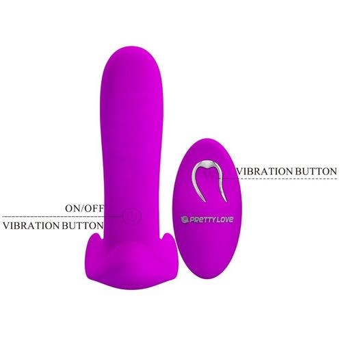 PRETTY LOVE - MASAJEADOR & VIBRADOR 12 VIBRACIONES CONTROL REMOTO MORADO