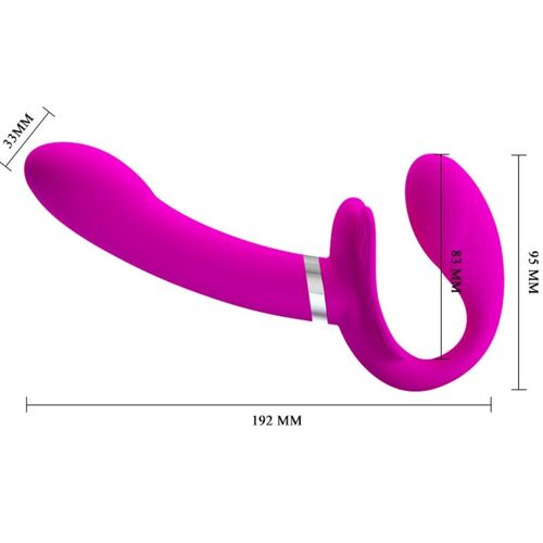 PRETTY LOVE - VALERIE VIBRADOR DOBLE STRAP-ON 12 VIBRACIONES MORADO