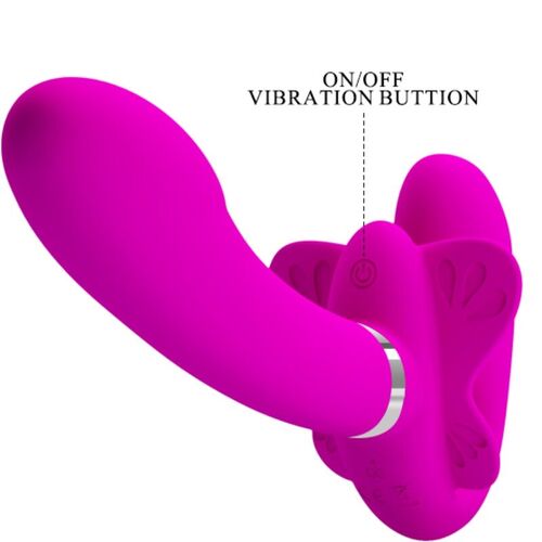 PRETTY LOVE - VALERIE VIBRADOR DOBLE STRAP-ON 12 VIBRACIONES MORADO