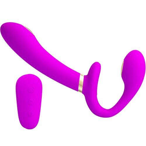 PRETTY LOVE - THUNDERBIRD VIBRADOR DOBLE STRAP-ON CONTROL REMOTO MORADO