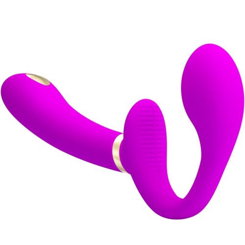 PRETTY LOVE - THUNDERBIRD VIBRADOR DOBLE STRAP-ON CONTROL REMOTO MORADO