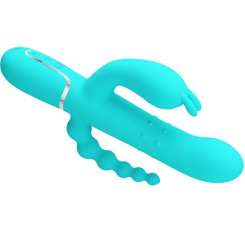 PRETTY LOVE - CAMMY TRIPLE VIBRADOR RABBIT MULTIFUNCIÓN 4 EN 1 AZUL