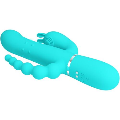 PRETTY LOVE - CAMMY TRIPLE VIBRADOR RABBIT MULTIFUNCIÓN 4 EN 1 AZUL