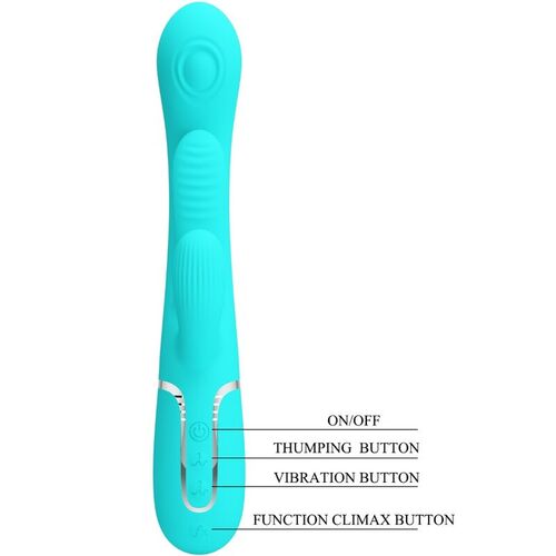 PRETTY LOVE - SHANIA TRIPLE VIBRADOR RABBIT MULTIFUNCIÓN 3 EN 1