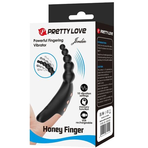 PRETTY LOVE - JORDIN VIBRADOR DE DEDO 10 VIBRACIONES NEGRO