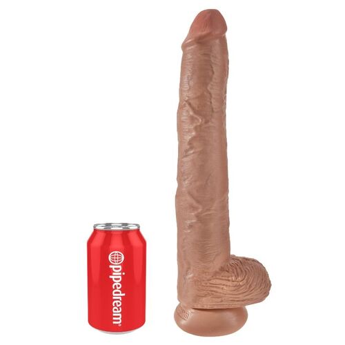 KING COCK PENE REALÍSTICO CON TESTÍCULOS 35.6 CM