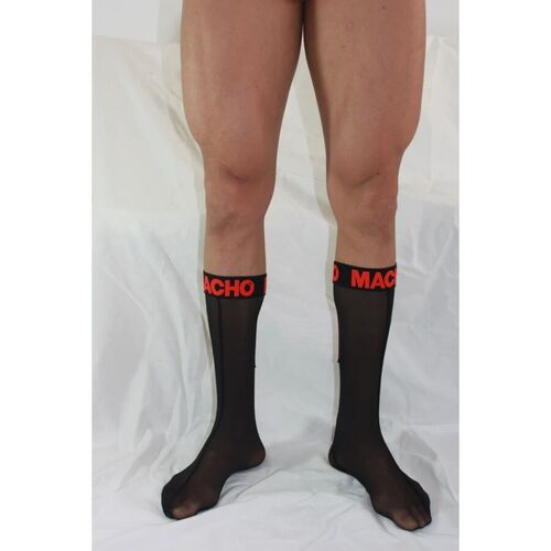 MACHO - CALCETINES FINOS NEGRO/ROJO TALLA ÚNICA