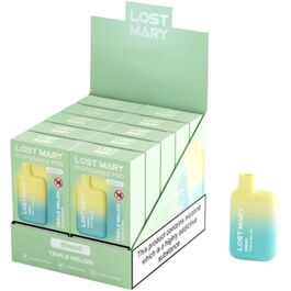 LOST MARY - (PACK PROFESIONAL EXPOSITOR - 10 UNIDADES) BM600 VAPER NICOTINA 2% DESECHABLE SABOR TRIPLE MELÓN