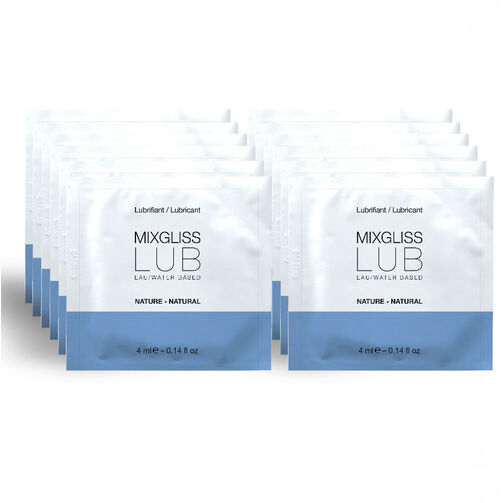 MIXGLISS - LUBRICANTE BASE DE AGUA NATURAL 12 MONODOSIS 4 ML