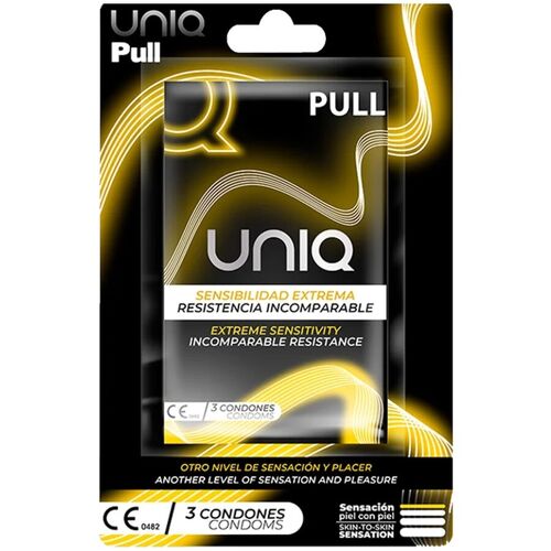 UNIQ - PULL PRESERVATIVOS CON TIRAS SIN LÁTEX 3 UNIDADES