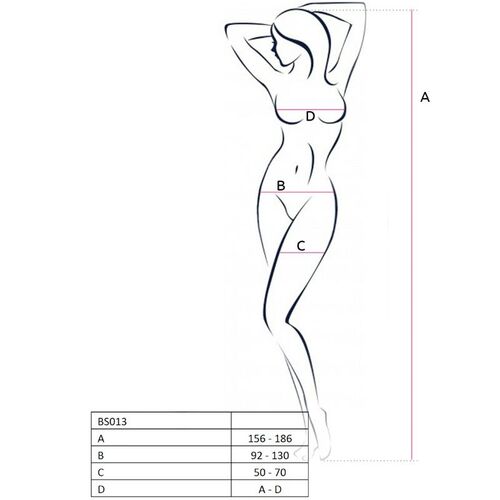 PASSION WOMAN BS013 BODYSTOCKING BLANCO TALLA UNICA