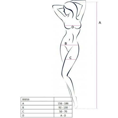 PASSION WOMAN BS016 BODYSTOCKING BLANCO TALLA UNICA