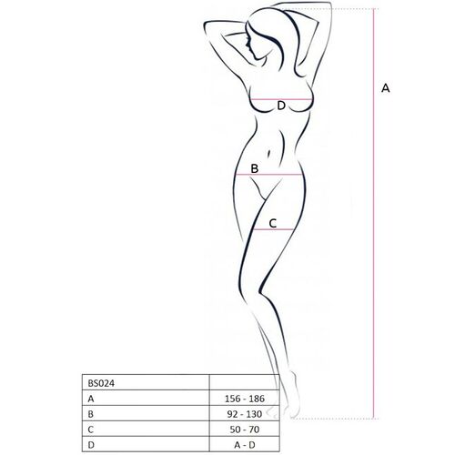 PASSION WOMAN BS024 BODYSTOCKING BLANCO TALLA UNICA