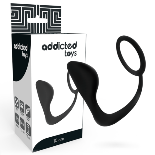 ADDICTED TOYS - PLUG ANAL CON ANILLO PENE NEGRO