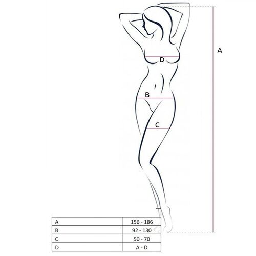 PASSION - WOMAN BS047 BODYSTOCKING BLANCO TALLA UNICA