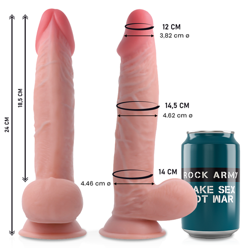 ROCKARMY - DUAL DENSITY SHERMAN DILDO REALISTA 24 CM -O- 4.62 CM