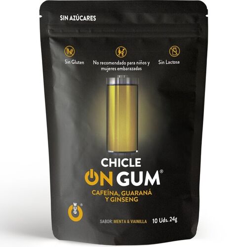 WUG GUM - ON CHICLE CAFENA, GINSENG Y GUARAN 10 UNIDADES