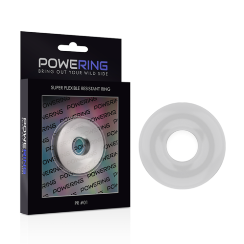 POWERING - SUPER FLEXIBLE Y RESISTENTE ANILLO PENE  3.5CM CLEAR