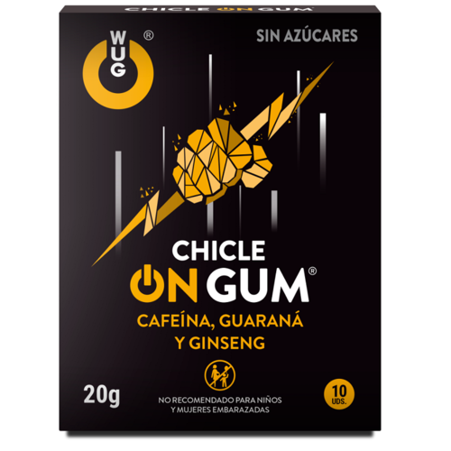 WUG GUM - ON CHICLE CAFENA, GINSENG Y GUARAN 10 UNIDADES