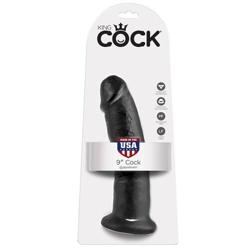 KING COCK - 9 PENE NEGRO 22.9 CM